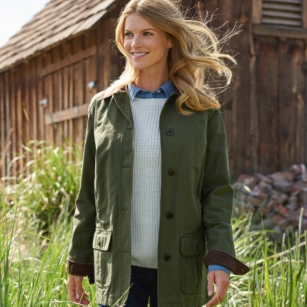 LL Bean Adirondack Flannel Lined Barn Coat, Women’s Size Medium